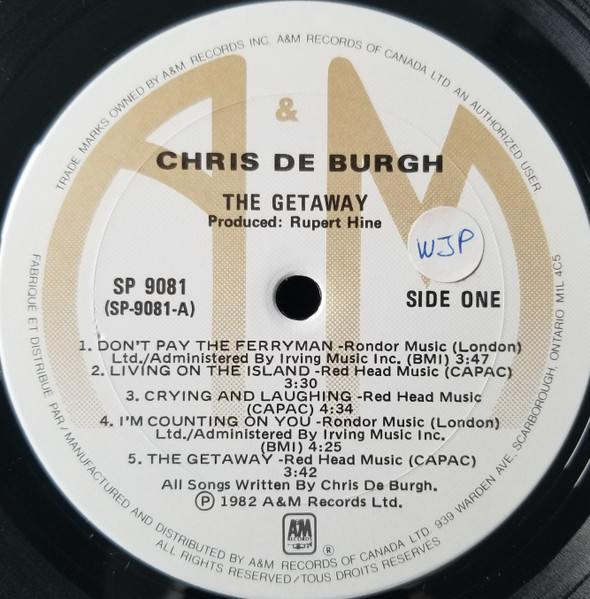 Chris de Burgh - The Getaway | A&M Records (SP 9081) - 3 Chris de Burgh - The Getaway | A&M Records (SP 9081) - 3
