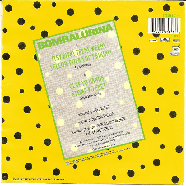 Bombalurina - Itsy Bitsy Teeny Weeny Yellow Polka Dot Bikini | Polydor (877 584-7) - 2 Bombalurina - Itsy Bitsy Teeny Weeny Yellow Polka Dot Bikini | Polydor (877 584-7) - 2