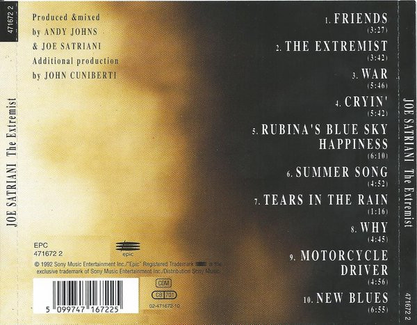 Joe Satriani - The Extremist | Epic (EPC 471672 2) - 3
