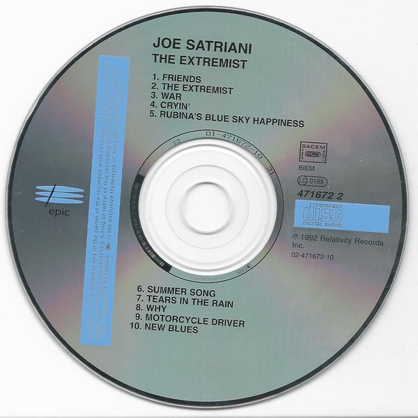Joe Satriani - The Extremist | Epic (EPC 471672 2) - 2