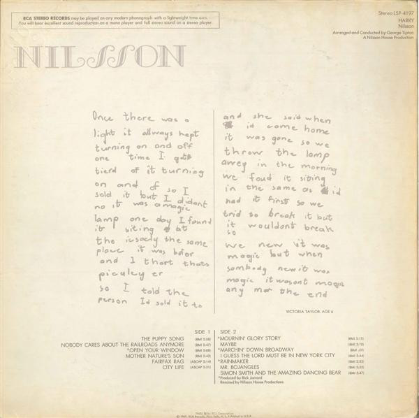 Harry Nilsson - Harry | RCA Victor (LSP-4197) - 2