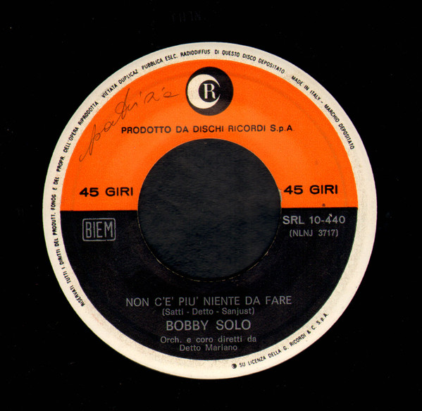 Bobby Solo - Non C'È Più Niente Da Fare | Ricordi (SRL 10.440) - 4