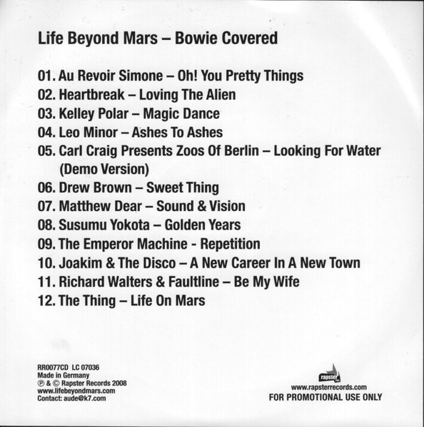 Various - Life Beyond Mars - Bowie Covered | Rapster Records (RR0077CD) - 3