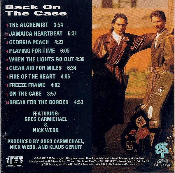 Acoustic Alchemy - Back On The Case | GRP (GRD-9648) - 4