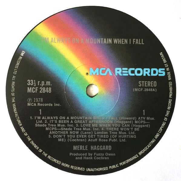Merle Haggard - I'm Always On A Mountain When I Fall | MCA Records (MCF 2848) - 3