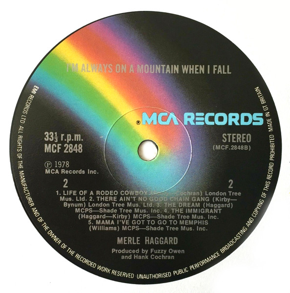 Merle Haggard - I'm Always On A Mountain When I Fall | MCA Records (MCF 2848) - 4