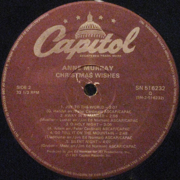 Anne Murray - Christmas Wishes | Capitol Records (SN-516232) - 4 Anne Murray - Christmas Wishes | Capitol Records (SN-516232) - 4