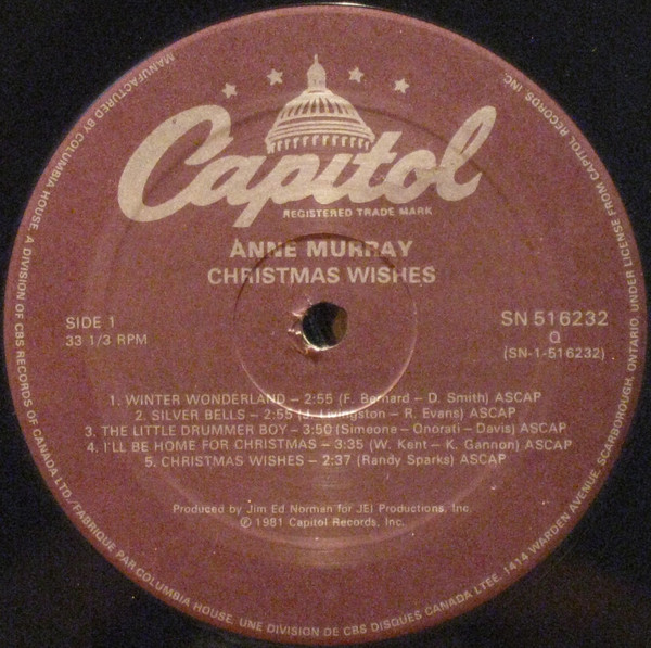 Anne Murray - Christmas Wishes | Capitol Records (SN-516232) - 3 Anne Murray - Christmas Wishes | Capitol Records (SN-516232) - 3