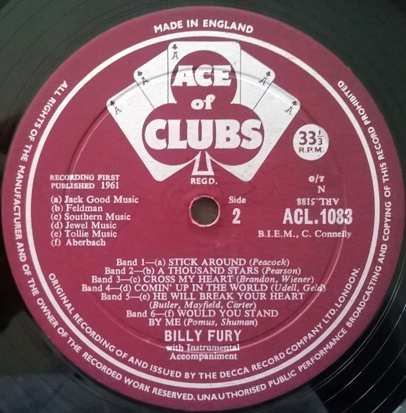 Billy Fury - Halfway To Paradise | Ace Of Clubs (ACL.1083) - 4 Billy Fury - Halfway To Paradise | Ace Of Clubs (ACL.1083) - 4
