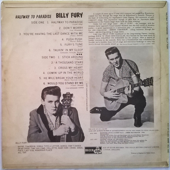 Billy Fury - Halfway To Paradise | Ace Of Clubs (ACL.1083) - 2 Billy Fury - Halfway To Paradise | Ace Of Clubs (ACL.1083) - 2