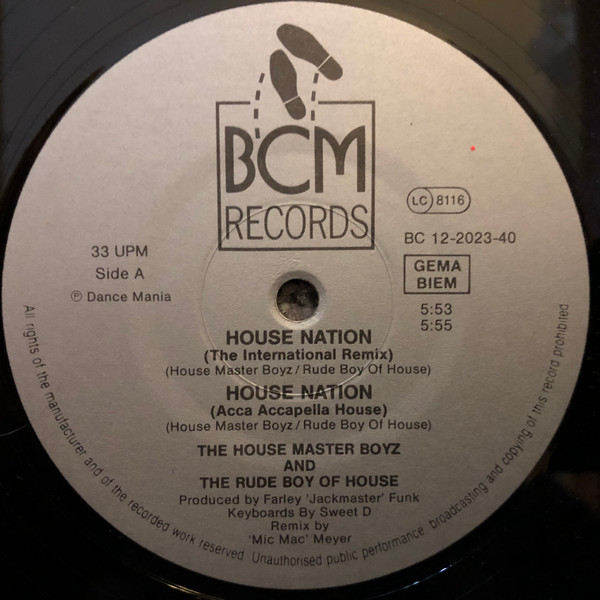 The Housemaster Boyz And The Rude Boy Of House - House Nation | BCM Records (14040) - 2