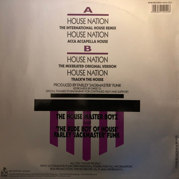 The Housemaster Boyz And The Rude Boy Of House - House Nation | BCM Records (14040) - 4
