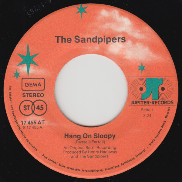 The Sandpipers - Hang On Sloopy | Jupiter Records (17 455 AT) - 3