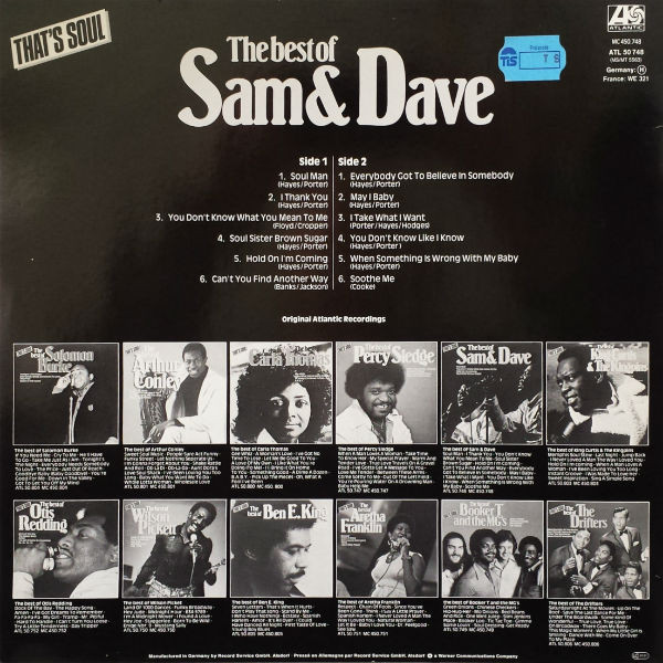 Sam & Dave - The Best Of Sam & Dave | Atlantic (ATL 50 748) - 2