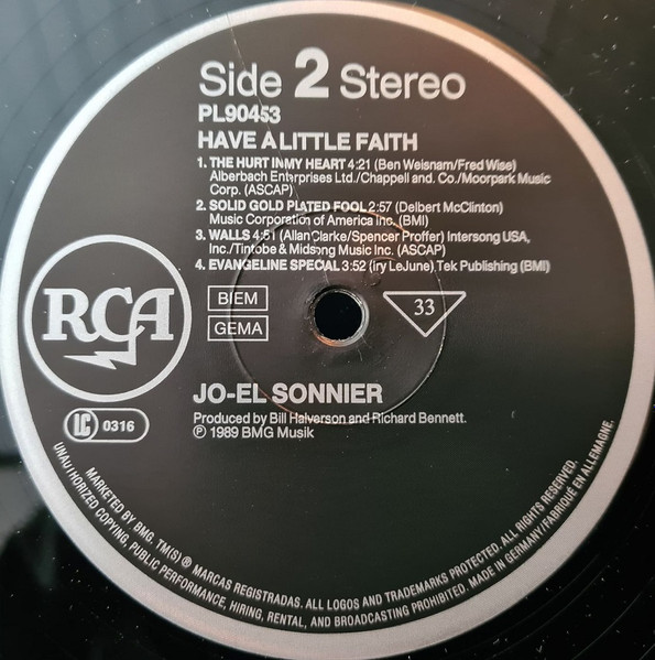 Jo-El Sonnier - Have A Little Faith | RCA (PL90453) - 4 Jo-El Sonnier - Have A Little Faith | RCA (PL90453) - 4