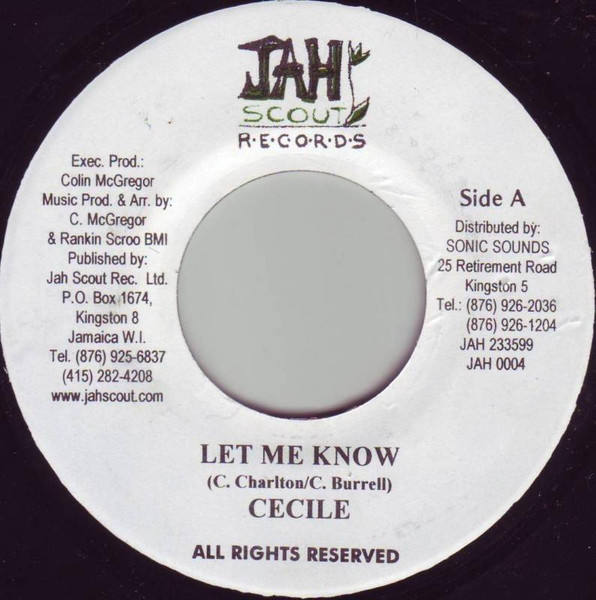 Ce'cile - Let Me Know | Jah Scout Records (JAH 0004) - main