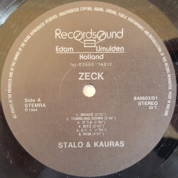 Stalo & Kauras - ZECK | Record Sound (840603) - 3 Stalo & Kauras - ZECK | Record Sound (840603) - 3