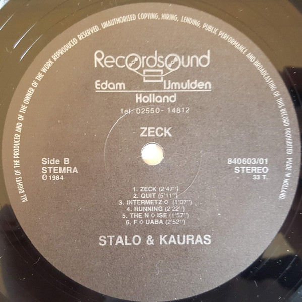 Stalo & Kauras - ZECK | Record Sound (840603) - 4 Stalo & Kauras - ZECK | Record Sound (840603) - 4