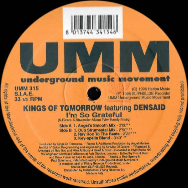 Kings Of Tomorrow Featuring Densaid - I'm So Grateful | UMM (UMM 315) - main Kings Of Tomorrow Featuring Densaid - I'm So Grateful | UMM (UMM 315) - main