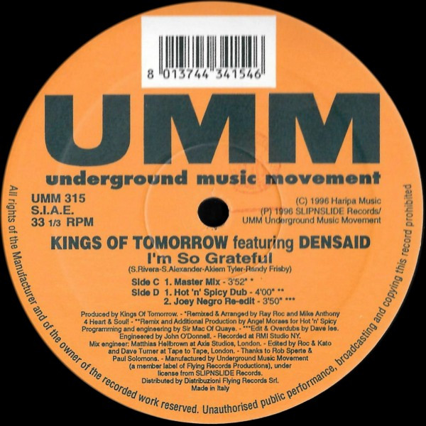 Kings Of Tomorrow Featuring Densaid - I'm So Grateful | UMM (UMM 315) - 3 Kings Of Tomorrow Featuring Densaid - I'm So Grateful | UMM (UMM 315) - 3