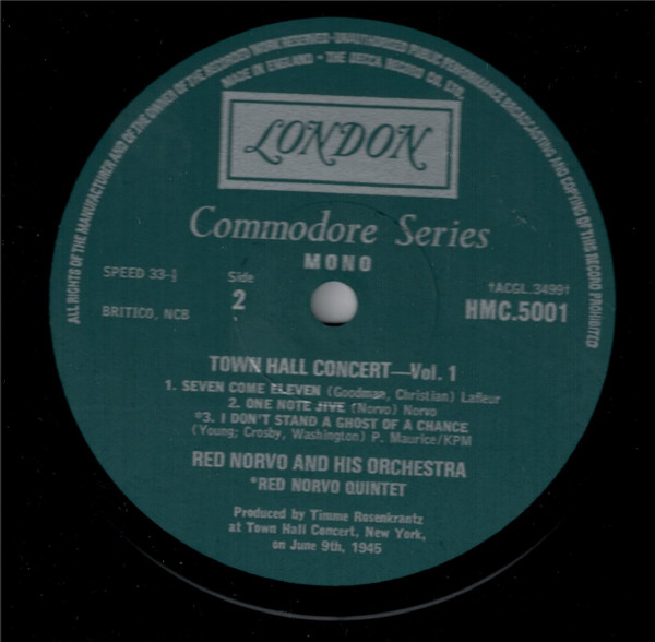 Red Norvo And His Orchestra - Town Hall Concert Vol. 1 | London Records (HMC 5001) - 3 Red Norvo And His Orchestra - Town Hall Concert Vol. 1 | London Records (HMC 5001) - 3