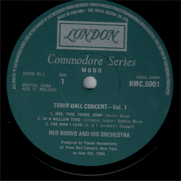 Red Norvo And His Orchestra - Town Hall Concert Vol. 1 | London Records (HMC 5001) - 2 Red Norvo And His Orchestra - Town Hall Concert Vol. 1 | London Records (HMC 5001) - 2