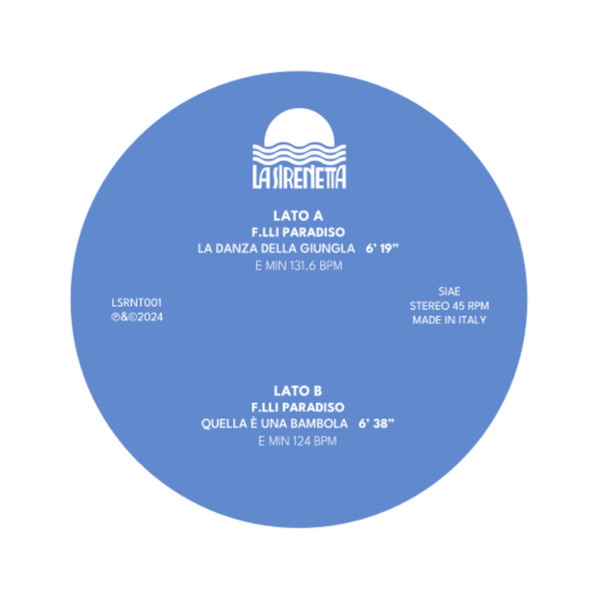 F.lli Paradiso - La Danza Della Giungla / Quella è Una Bambola | La Sirenetta (LSNRT001) - 3
