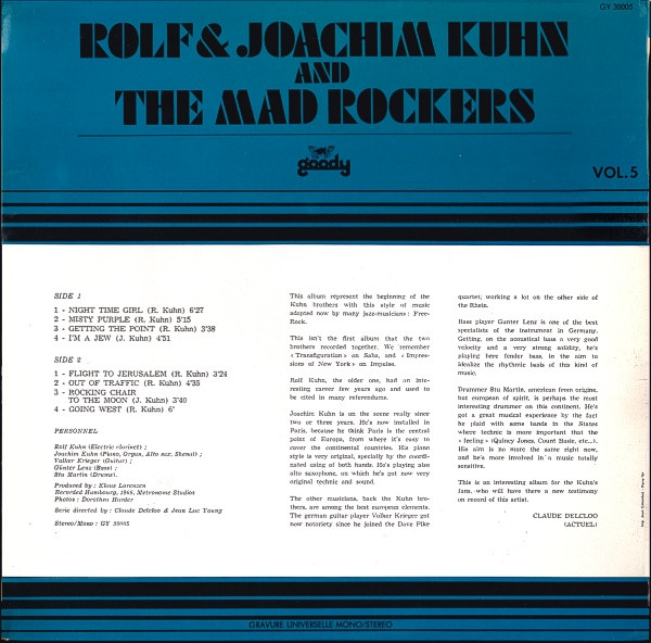 The Kühn Brothers & The Mad Rockers - Rolf & Joachim Kuhn And The Mad Rockers | Goody (GY 30005) - 2