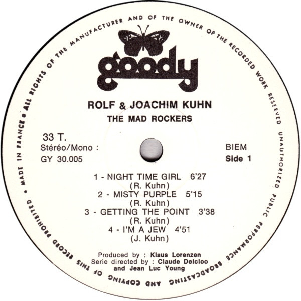 The Kühn Brothers & The Mad Rockers - Rolf & Joachim Kuhn And The Mad Rockers | Goody (GY 30005) - 3