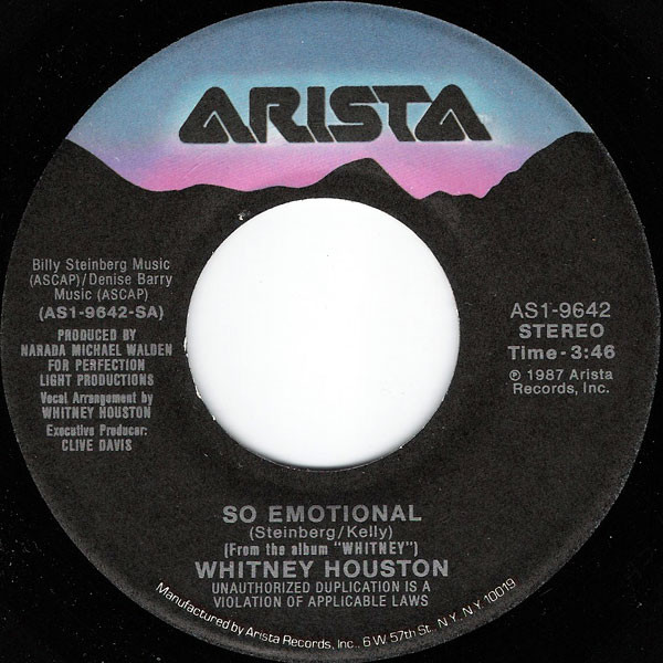 Whitney Houston - So Emotional | Arista (AS1-9642) - 3 Whitney Houston - So Emotional | Arista (AS1-9642) - 3