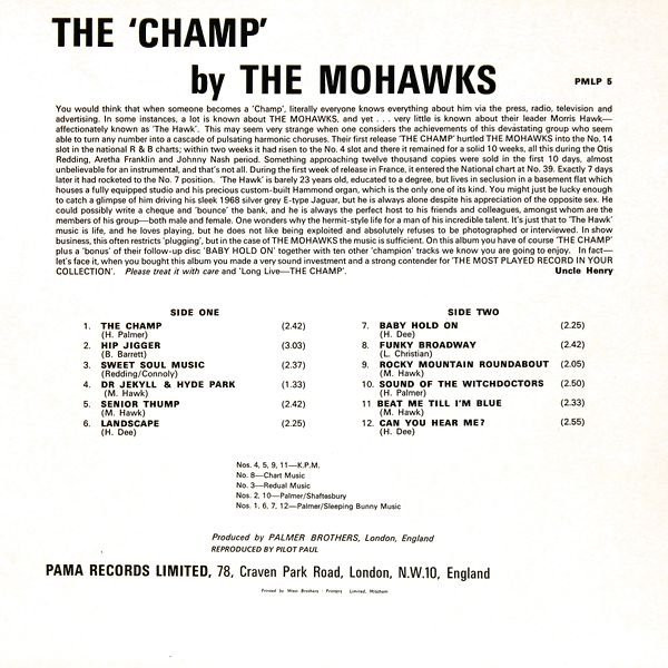 The Mohawks - The Champ | Pama Records (PMLP 5) - 2