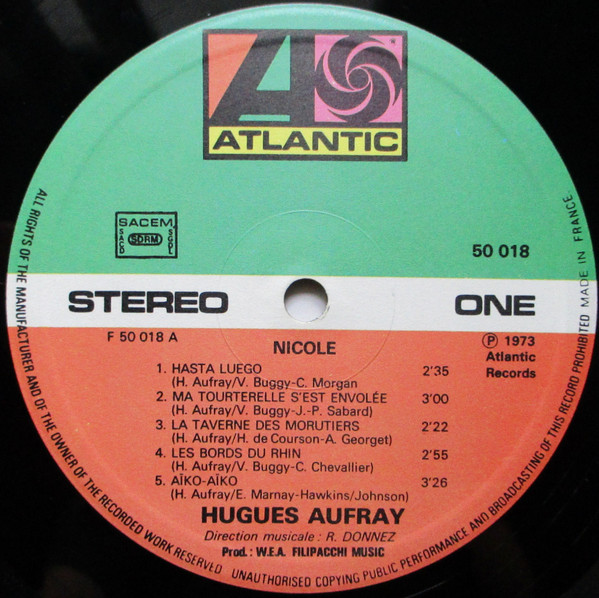 Hugues Aufray - Nicole | Atlantic (50 018) - 4