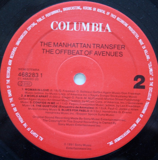 The Manhattan Transfer - The Offbeat Of Avenues | Columbia (COL 468283 1) - 3
