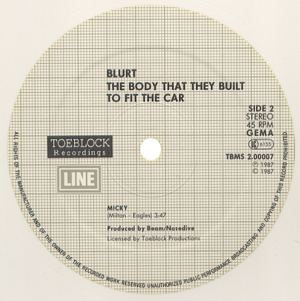 Blurt - The Body That They Built To Fit The Car | Toeblock (TBMS 2.00007 E) - 4