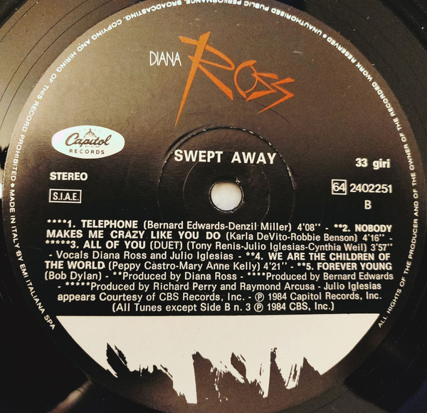 Diana Ross - Swept Away | Capitol Records (64 2402251) - 4 Diana Ross - Swept Away | Capitol Records (64 2402251) - 4