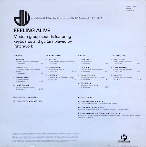 Patchwork - Feeling Alive | Music De Wolfe (DWS/LP 3465) - 2 Patchwork - Feeling Alive | Music De Wolfe (DWS/LP 3465) - 2