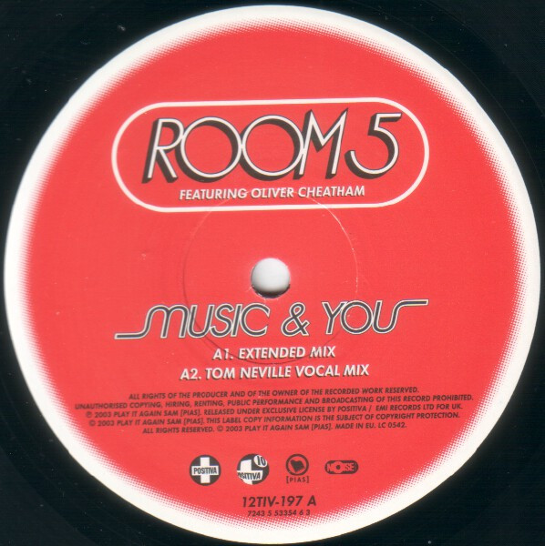 Room 5 Featuring Oliver Cheatham - Music & You | Positiva (12TIV-197) - 3