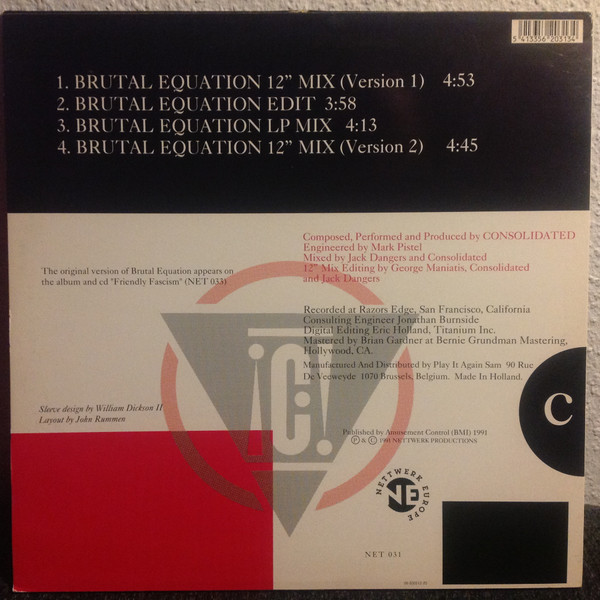 Consolidated - Brutal Equation (Remixes) | Nettwerk Europe (NET 031) - 2