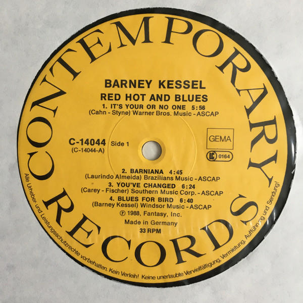 Barney Kessel - Red Hot And Blues | Contemporary Records (C-14044) - 3 Barney Kessel - Red Hot And Blues | Contemporary Records (C-14044) - 3