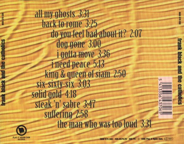 Frank Black And The Catholics - Frank Black And The Catholics | Play It Again Sam Records (BIAS 370 CDX) - 2