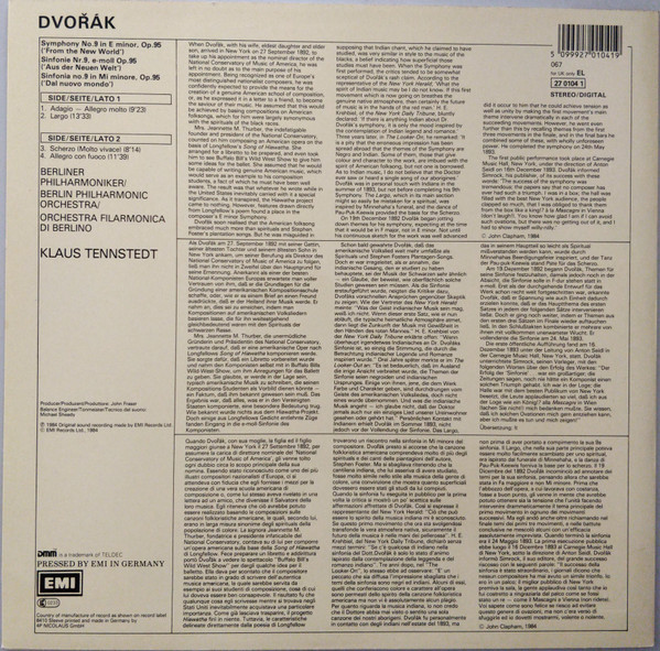 Antonín Dvořák , Berliner Philharmoniker , Klaus Tennstedt - Symphony No. 9 In E Minor, Op. 95 "From The New World" | His Master's Voice Digital (27 0104-1) - 2 Antonín Dvořák , Berliner Philharmoniker , Klaus Tennstedt - Symphony No. 9 In E Minor, Op. 95 "From The New World" | His Master's Voice Digital (27 0104-1) - 2