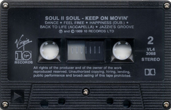 Soul II Soul - Keep On Movin' [Cassette] | Virgin (VL4 3068) - 4