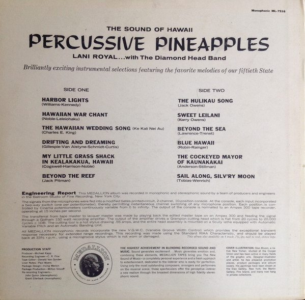 Lani Royal With The Diamond Head Band - The Sound Of Hawaii Percussive Pineapples | Medallion (ML-7516) - 2 Lani Royal With The Diamond Head Band - The Sound Of Hawaii Percussive Pineapples | Medallion (ML-7516) - 2