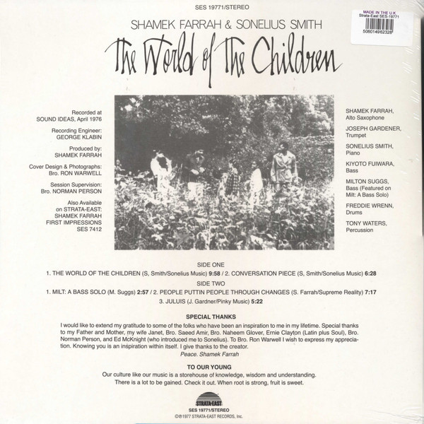 Shamek Farrah & Sonelius Smith - The World Of The Children | Strata-East (SES-19771) - 2