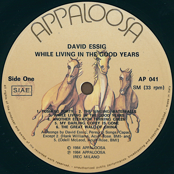David Essig - While Living In The Good Years | Appaloosa (AP 041) - 3 David Essig - While Living In The Good Years | Appaloosa (AP 041) - 3