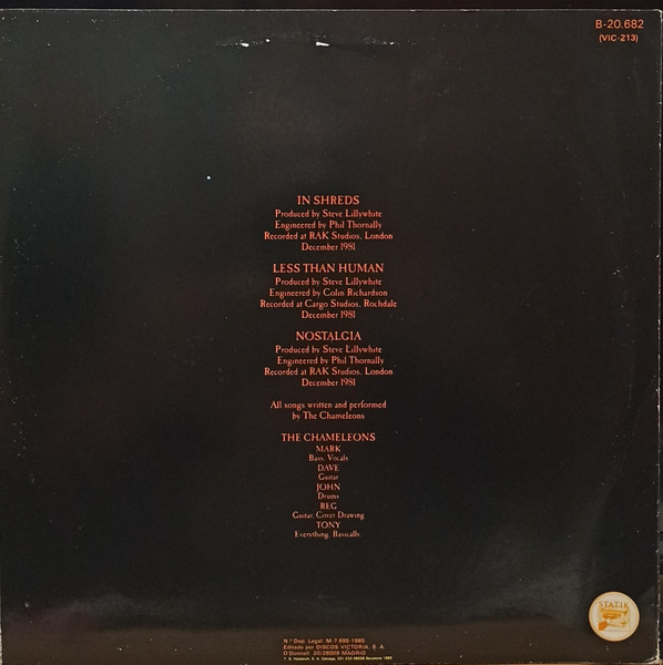 The Chameleons - In Shreds / Nostalgia / Less Than Human | Victoria (VIC-213) - 2