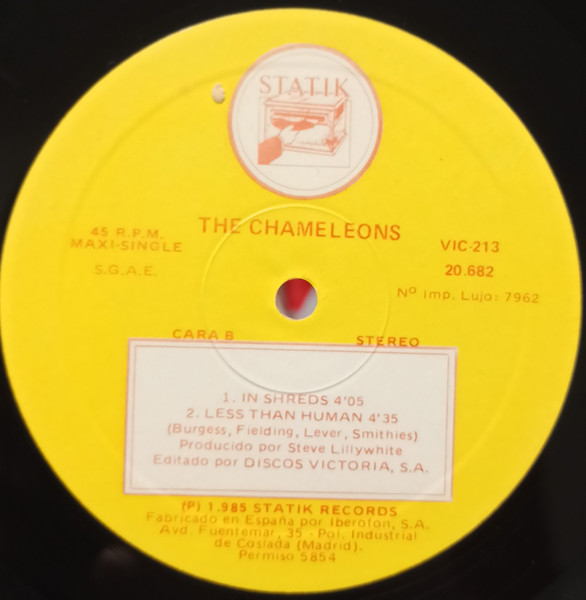 The Chameleons - In Shreds / Nostalgia / Less Than Human | Victoria (VIC-213) - 4