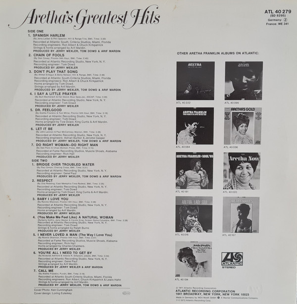 Aretha Franklin - Aretha's Greatest Hits | Atlantic (K40279 X) - main Aretha Franklin - Aretha's Greatest Hits | Atlantic (K40279 X) - main