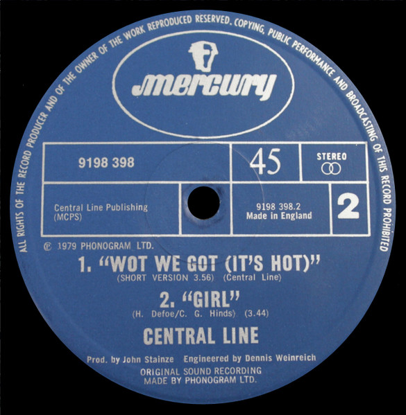 Central Line - Wot We Got (It's Hot) | Mercury (9198 398) - 4 Central Line - Wot We Got (It's Hot) | Mercury (9198 398) - 4