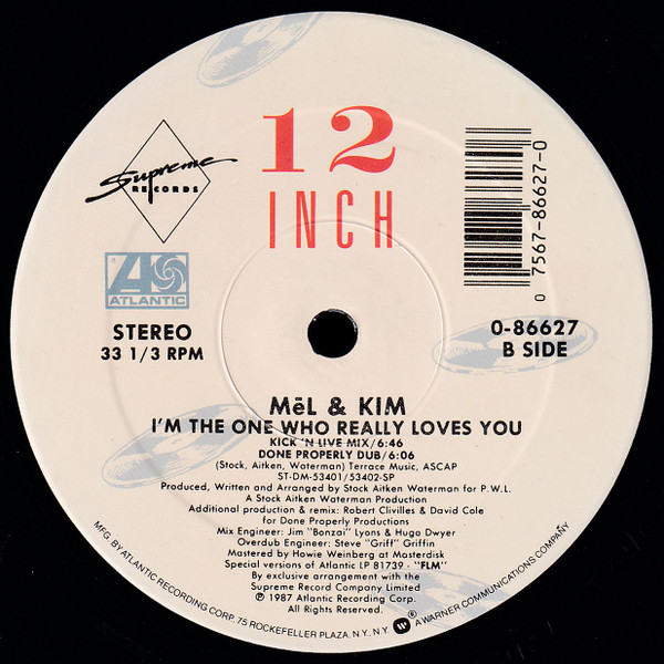 Mel & Kim - I'm The One Who Really Loves You | Atlantic (0-86627) - main Mel & Kim - I'm The One Who Really Loves You | Atlantic (0-86627) - main